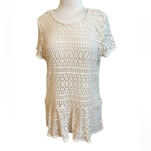 Sundance Crochet Short Sleeve Top - Large
